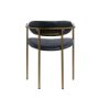 69361V - Parker Black Leather Seat Gold Metal Dining Chair