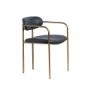 69361V - Parker Black Leather Seat Gold Metal Dining Chair