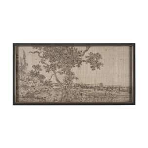 Landscape with an Oak Tree by Hercules Segers a Hand Embellished Framed Decograph Art Print