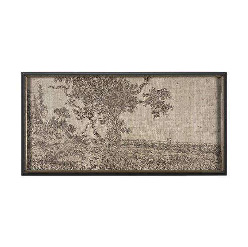 15819 - Landscape with an Oak Tree by Hercules Segers a Hand Embellished Framed Decograph Art Print