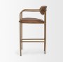 71228 - Parker Brown Leather Seat Gold Metal Counter Stool