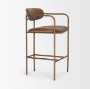 71228 - Parker Brown Leather Seat Gold Metal Counter Stool