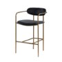 69362V - Parker Black Leather Seat Gold Metal Counter Stool