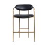 69362V - Parker Black Leather Seat Gold Metal Counter Stool