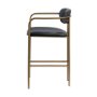 69362V - Parker Black Leather Seat Gold Metal Counter Stool