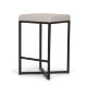 68444V - Frodo 26.5H Seat Height White Fabric Seat Black Metal Base Stool