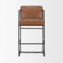 71226 - Stamford 36" Brown Leather Seat w/ Wood Back, Metal Frame Counter Stool