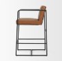 71226 - Stamford 36" Brown Leather Seat w/ Wood Back, Metal Frame Counter Stool