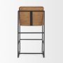 71226 - Stamford 36" Brown Leather Seat w/ Wood Back, Metal Frame Counter Stool