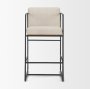 68764V - Stamford 36.5" Light Beige Upholstered Seat w/ Wood Back, Metal Frame Counter Stool