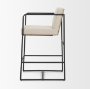 68764V - Stamford 36.5" Light Beige Upholstered Seat w/ Wood Back, Metal Frame Counter Stool