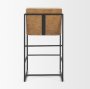 68764V - Stamford 36.5" Light Beige Upholstered Seat w/ Wood Back, Metal Frame Counter Stool