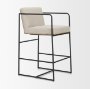 68764V - Stamford 36.5" Light Beige Upholstered Seat w/ Wood Back, Metal Frame Counter Stool