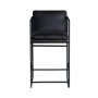 68763V - Stamford 36" Total Height Black Leather Seat w/ Wood Back Metal Counter Stool