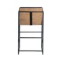 68763V - Stamford 36" Total Height Black Leather Seat w/ Wood Back Metal Counter Stool
