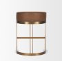 68573V - Hollyfield Cognac Brown Leather Seat Gold Metal Base Counter Stool