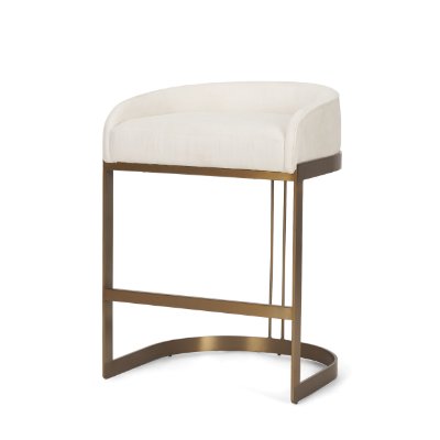69452V - Hollyfield II Cream Fabric Seat W/ Gold Metal Base Counter Stool