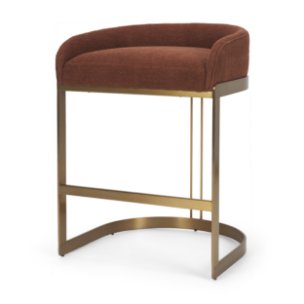 Hollyfield Backless 28.7in Seat Bar Stool | Burgundy Fabric w/ Metal