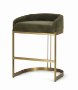 S04152 - Hollyfield II Moss 008 Fabric Seat Gold Metal Base Counter Stool