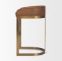 68574V - Hollyfield Cognac Brown Leather Seat Gold Metal Base Bar Stool