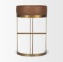 68574V - Hollyfield Cognac Brown Leather Seat Gold Metal Base Bar Stool