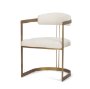69451V - Hollyfield II Cream Fabric Seat W/ Gold Iron Frame Dining Chair