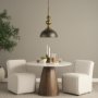 65267 - Capsa 17x29 Antique Gold and Silver Toned Metal Dome Pendant Light 