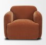 71197 - Saga Stonewashed Rust Chenille Fabric Upholstered Chair