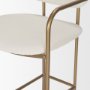 68564 - Parker 30" Seat Height Cream Fabric Seat Gold Metal Bar Stool