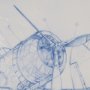 13504 - Airplane Mechanical Sketch I  by Ethan Harper Hand Embellished Framed Art Print Matted under Glass