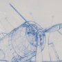 13505 - Airplane Mechanical Sketch II by Ethan Harper Hand Embellished Framed Art Print Matted under Glass