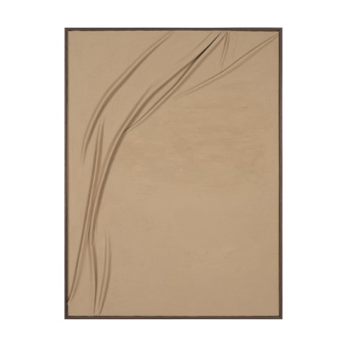 71518 - Drape III Camel Fabric Dimensional Framed Art