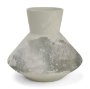 71523 - Velo 8.1H White w/Green Hand-Painted Terracotta Decorative Vase