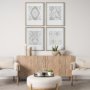 14921 - Ikat Patterns V by Silvia Krause a Hand Embellished Textured Framed Art Print Matted under Glass