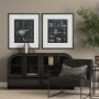 14987 - Equestrian Riding III BW by Mercana Studio Hand Embellished Framed Art Print Matted under Glass