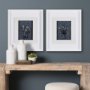 14566 - Botanical sketchesVI (Blue) by Mercana Studio Hand Embellished Framed Art Print Matted under Glass
