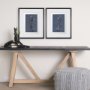 14571 - Botanical sketches III (Blue) by Mercana Studio Hand Embellished Framed Art Print Matted under Glass