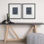 14573 - Botanical sketches V (Blue) by Mercana Studio Hand Embellished Framed Art Print Matted under Glass