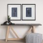 14575 - Botanical sketches I (Blue) by Mercana Studio Hand Embellished Framed Art Print Matted under Glass