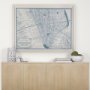 14638 - Manhattan Map II by Mercana Studio a Hand Embellished Textured Framed Art Print Matted under Glass