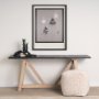 14748 - Rain of Feather Warm Gray by Mercana Studio Hand Embellished Framed Art Print Matted under Glass