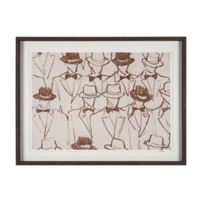 16085 - Bow Ties by Mercana Studio Hand-Embellished Framed Artwork Matted under Glass