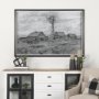 14531 - Farm view sketch I by Mercana Studio a Hand Embellished Textured Framed Art Print Matted under Glass