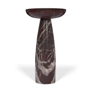 Bellancia Rosso Red Levanto Marble Pedastal Side Table