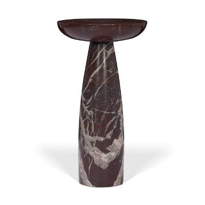 71394 - Bellancia Rosso Red Levanto Marble Pedastal Side Table