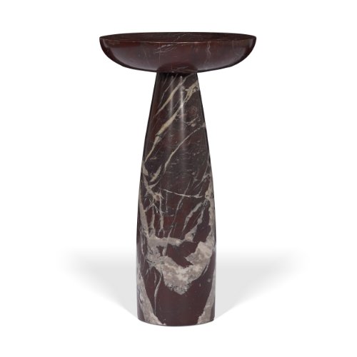 71394 - Bellancia Rosso Red Levanto Marble Pedastal Side Table