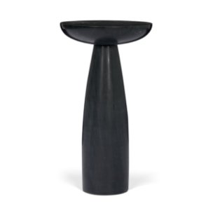 Bellancia Nero Black Marquina Marble Pedestal Side Table