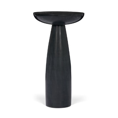 71395 - Bellancia Nero Black Marquina Marble Pedestal Side Table