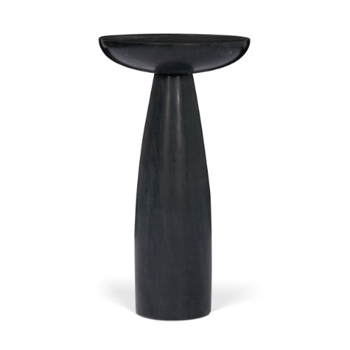 71395 - Bellancia Nero Black Marquina Marble Pedestal Side Table