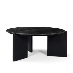 Rumer Black Wood w/ Black Marble Coffee Table